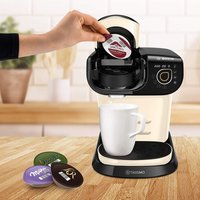 Bosch Haushalt TASSIMO MY WAY 2 TAS6507 Beige, Nero Macchina per caffè con capsule incl. Decalcificante, One Touch, gruppo erogatore estraibile