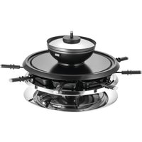 Unold UNOLD RACLETTE 48726 Multi 4 in 1 - Raclette/Fondue/Grill/Heißer Stein Raclette 8 fonduegafflar, 8 pannor, Non-stick-beläggning, steglös