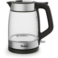 Tefal Glas-Wasserkocher KI605830 elektrischer Wasserkocher 1.7 L 2200 W Schwarz, Silber, Transparent