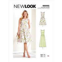 Patron New Look 6665 - Robe patineuse mi-longue