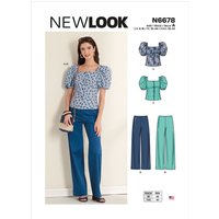 Patron New Look 6678 - Ensemble pantalon et haut manches gigot