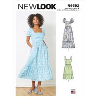 Patron New Look 6692 - Robe avec empiècement volant et décolleté carré