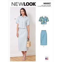 Patron New Look 6697 - Ensemble Top boutonné et jupe crayon