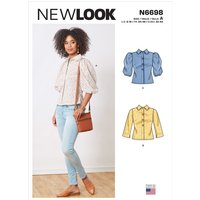 Patron New Look 6698 - Blouse boutonnée avec variations de manches