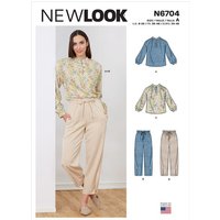 Patron New Look 6704 - Ensemble Blouse col montant et Pantalon bouffant