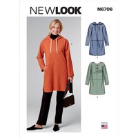 Patron New Look 6706 - Poncho Femme à capuche avec ou sans poches