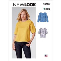 Patron New Look 6708 - Top Femme avec manches raglan, froncé à la couture