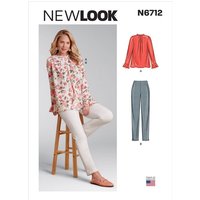 Patron New Look 6712 - Ensemble Femme Top encolure plissée et Pantalon ajusté