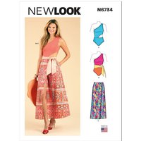 Patron New Look 6734 - Maillot de bain et jupe portefeuille