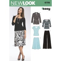 Patron New Look 6735 - Ensemble jupe/pantalon, Tee-Shirt, veste