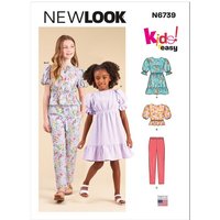 Patron New Look 6739 - Robe, haut et pantalon pour filles