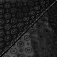 Doublure satin jacquard - Rond & carré noir