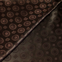 Doublure satin jacquard - Rond & carré marron