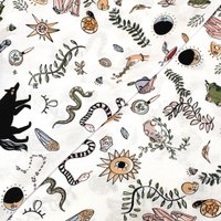 Étoffe 100% viscose - Fantastique fond blanc