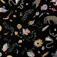 Étoffe 100% viscose - Fantastique fond noir