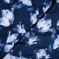 Georgette 100% viscose - Cygnes fond bleu