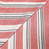 Étoffe lin & viscose - Rayure rouge