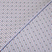 Popeline tissé-teint 100% coton - Rayure blanc & bleu