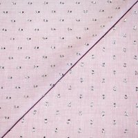 Popeline plumetis - Rayure rose point paillette