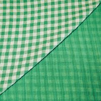 Double gaze vichy double face 100% coton - Vert