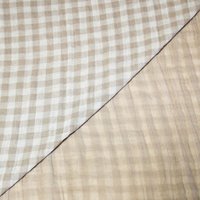 Double gaze vichy double face 100% coton - Beige