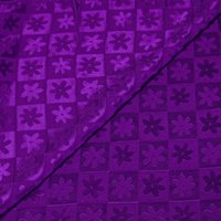 Crêpe envers satin jacquard - Fleurs & carrés violets