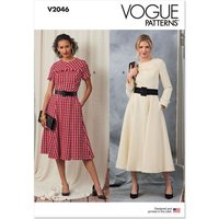 Patron Vogue 2046 D5 (32-40) - Robe fit-and-flare avec variations de manches