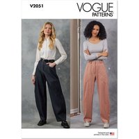 Patron Vogue 2051 H5 (34-42) - Pantalon taille haute à jambes larges avec poches
