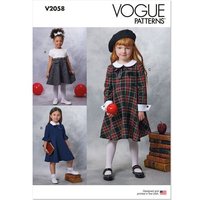 Patron Vogue 2058 A (3-8) - Robe enfant avec col contrasté