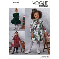 Patron Vogue 2059 A (3-8) - Robe enfant avec col contrasté