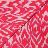 Étoffe 100% viscose - Ikat rouge et violet