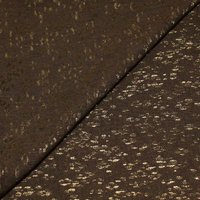 Tissu broché - Pois doré fond marron