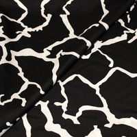 Twill 100% soie - Motif noir & blanc (Coupon de 2 mètres)