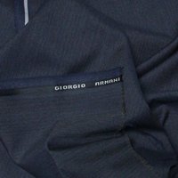 Tissu tailleur 100% laine vierge - Rayure fond bleu chiné (Coupon de 4.10 mètres)