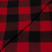 Sergé de laine à carreaux - Rouge & noir