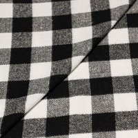 Flanelle de coton - Carreaux noir et blanc