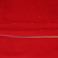 Étole 100% laine vierge - Rouge détails multicolore