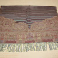 Étole 100% laine jacquard - Base cachemire & rayure