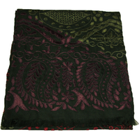 Écharpe 100% laine brodée - Vert