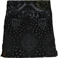 Écharpe 100% laine brodée - Noir