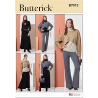 Patron Butterick 7013/A - Hauts en maille, jupe et pantalon