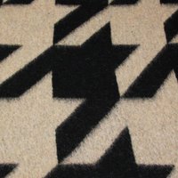 Laine bouillie - Pieds-de-coq noir fond beige