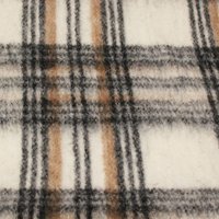 Laine bouillie clan - Camel & noir fond écru