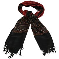 Étole 100% laine - Bordeaux & noir