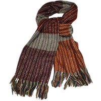 Étole laine mohair tissé à frange - Multicolore