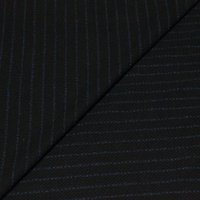 Tissu tailleur rayé - Noir et bleu