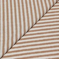 Jersey de lin, coton bio & élasthanne - Rayure camel