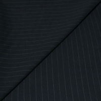 Tissu tailleur - Rayure tennis blanche fond bleu foncé