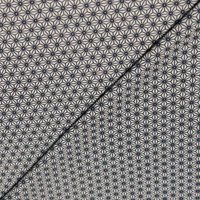 Cretonne 100% coton - Fleur géométrique bleu marine