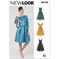 Patron New Look 6786 - Robe avec ceinture et pochette
